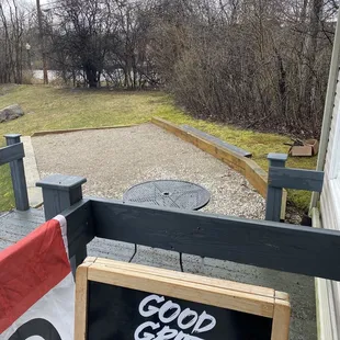 Outside seating when the weather gets warmer.