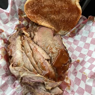 Large bbq brisket sandwich - extra fatty just as I requested!