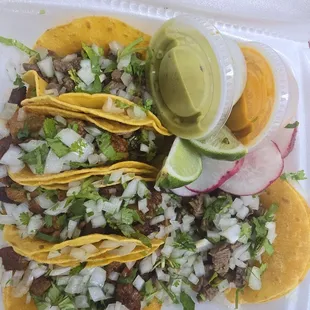 Pastor and fajitas tacos