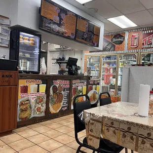 the inside of a restaurant