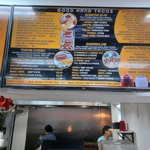 a menu for a restaurant