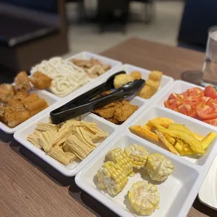 a tray of food on a table