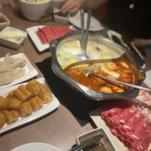 a variety of food on a table