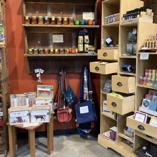 shelves of goods in a store