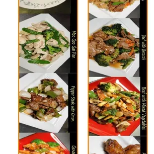 a variety of dishes