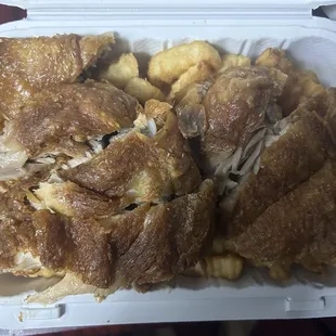 Chicken in de Rough &amp; French Fries.