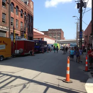 Food trucks right around the corner from us.