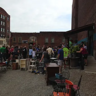 The line waiting to get in on our First Friday events.  Get here early!