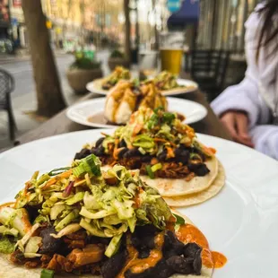 two tacos on a plate