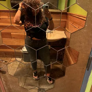 This is a great selfie bathroom