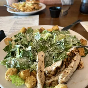 Ceasar and grouper sandwich