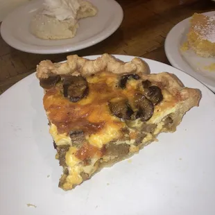 Sausage and mushroom quiche