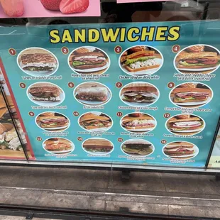 sandwich menu