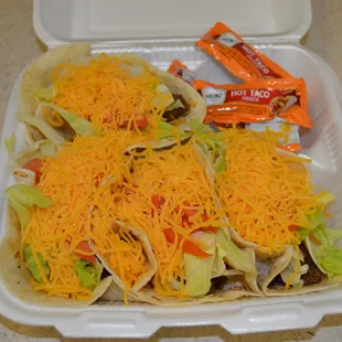 5 Tacos fully loaded at a very reasonable price.