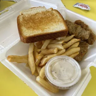 Steak Fingers Basket with Toast &amp; Fries