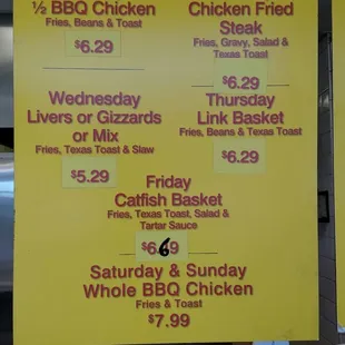 Daily Specials at Good Luck.