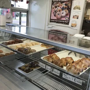 donuts in a display case