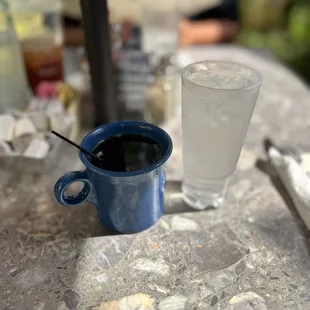 Coffee and water