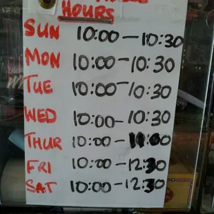 New hours.