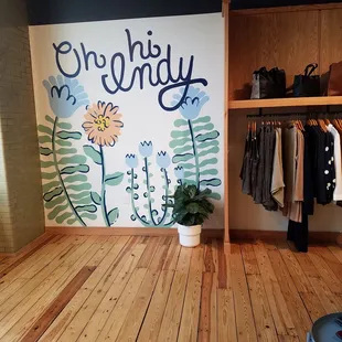 Fun mural by the entrance to welcome Indy shoppers to the store.