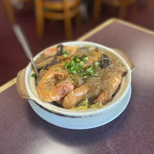 Shrimp with Bean Thread Claypot