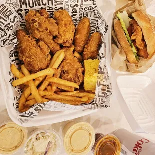 6 wing combo Big ol sandwich K style sauce Good ol sauce