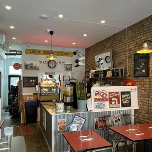 Inside is cozy and don't forget to take a look at the art work.