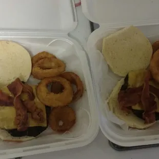 two trays of food