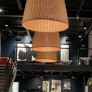 Before we opened - setting up lighting and glassware