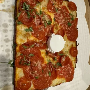 Detroit style Pepperoni