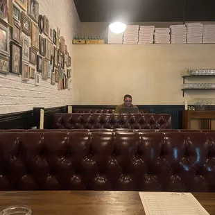 Seating area and cute &quot;grandma wall&quot;