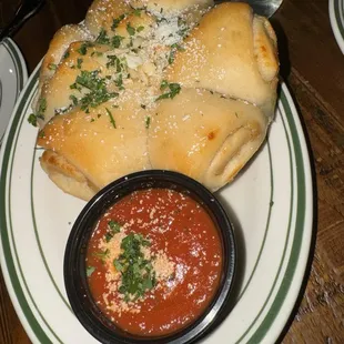 Garlic knots.  Very garlicky