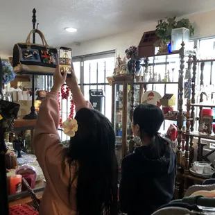 Students helping in the store making friends