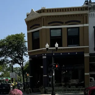 Outside of the building.