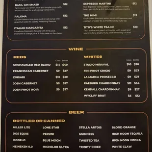 menu