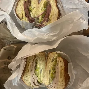 Pastrami and Turkey sandwiches