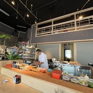 interior, sushi and sashimi