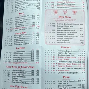 the menu