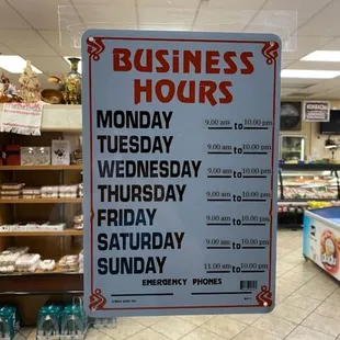 a business hours sign