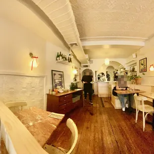 a view of a dining room