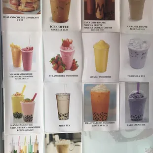 a variety of drinks