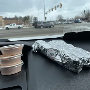 Breakfast on the go - LOVE THEIR Hatch Valley Green Chile Breakfast Burrito with Sausage and Chorizo