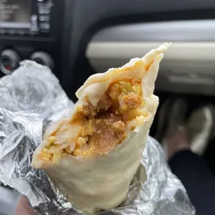 Hatch Valley Green Chile Breakfast Burrito with Chorizo