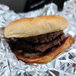 a closeup of a hamburger