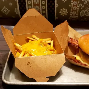 Bacon Big Daddy &amp; Hatch's Green Chile Fries!