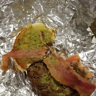 Guac bacon burger...I ordered it because I wanted GUAC, got a thin spread of stuff I can't even taste.
