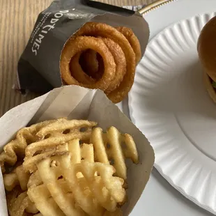 Onion rings and fries