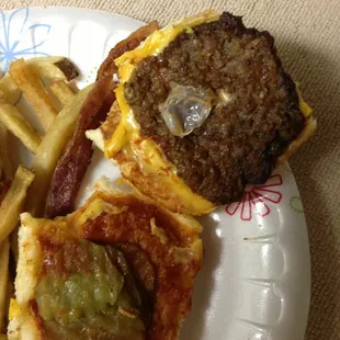 Plastic in the slider burger