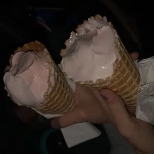 Cherry Valentine waffle cone