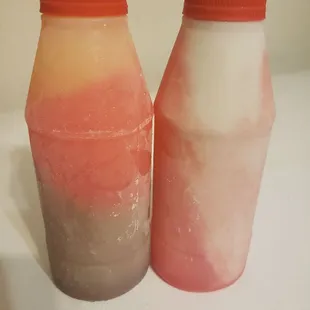 Dynomite (left) &amp; Strawberry/Peach/White Russian